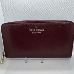 Kate Spade Maroon Zip-Around Wallet